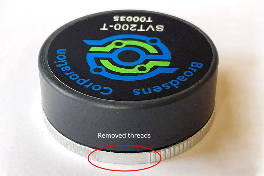 图1所示 去除螺纹区域显示温度测量点 无线温度传感器SVT200-T测量点