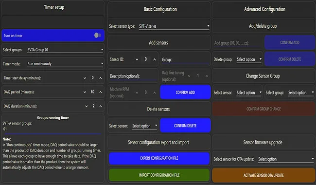 Vibration data collection with timers